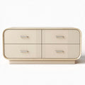 Beige wooden storage cabinet with four drawers 90 x 40 x 40cm