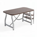 Wood veneer writing desk with metal frame and two open shelves 120 x 60 x 75cm