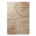 Abstract geometric area rug in neutral tones 120 x 80 x 1cm for home decor