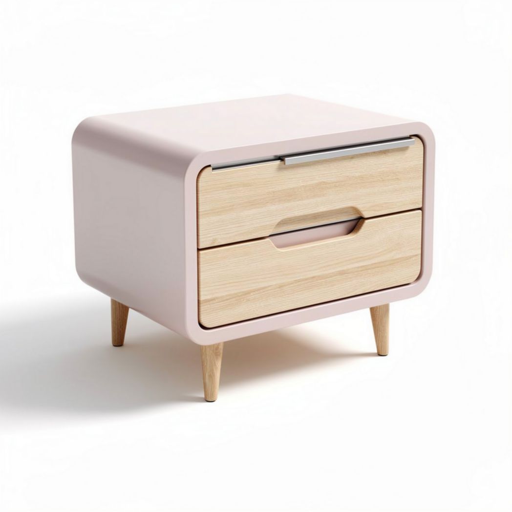 Modern nightstand with wood top and sleek drawer design 40 x 40 x 45cm